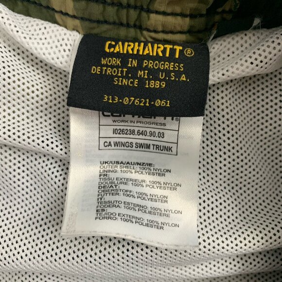 Carhartt Shorts Mens Large CA Wings Swim Trunks Camo Lined Ripstop Nylon Outdoor - Picture 6 of 10